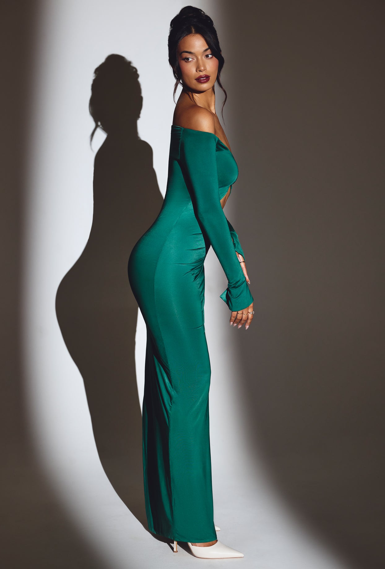 Audra Slinky Jersey Cut Out Maxi Dress in Emerald Green | Oh Polly Audra Slinky Jersey Cut Out Maxi Dress in Emerald Green | Oh Polly