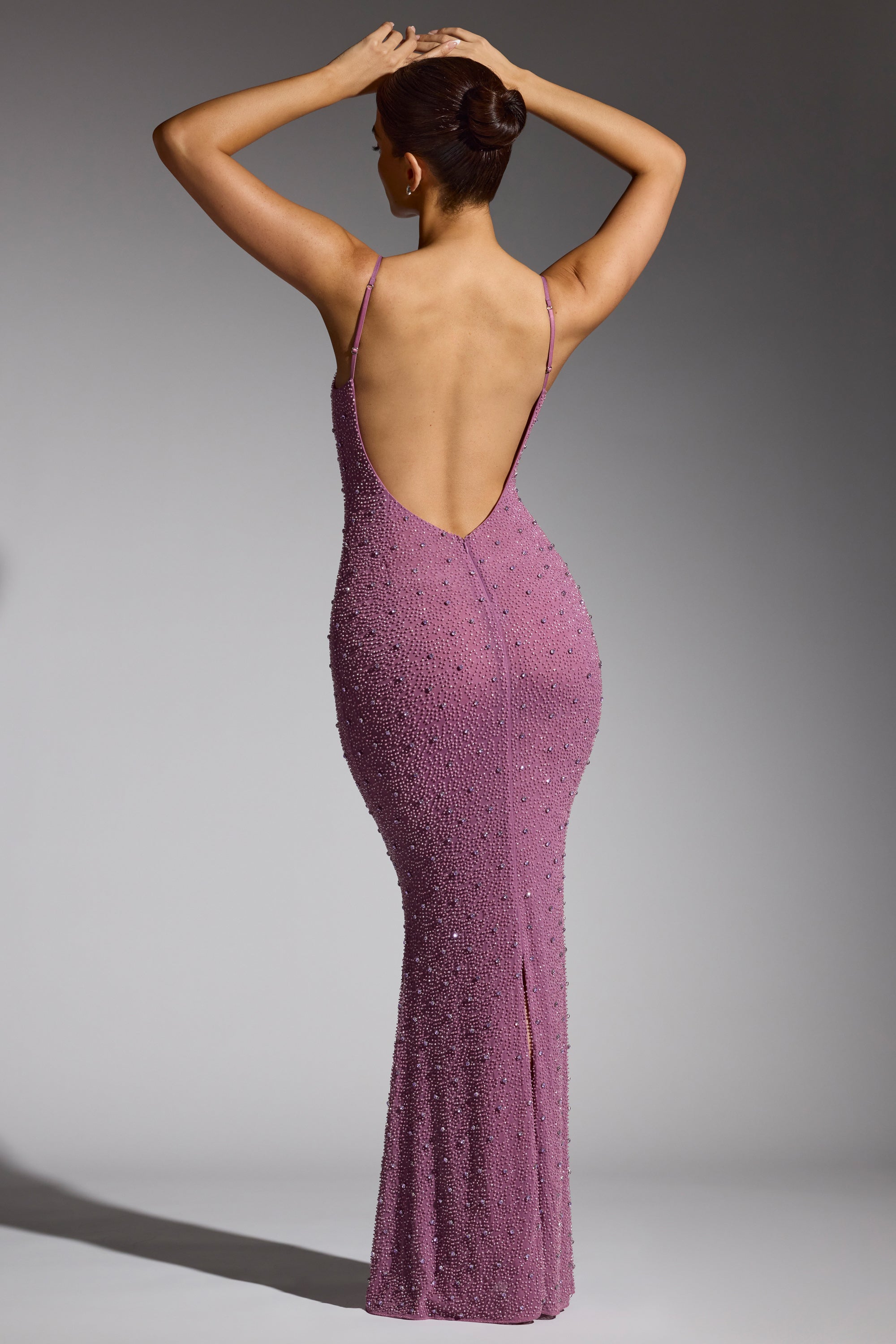 Duhamel Embellished Asymmetric Maxi Dress in Grape Oh Polly