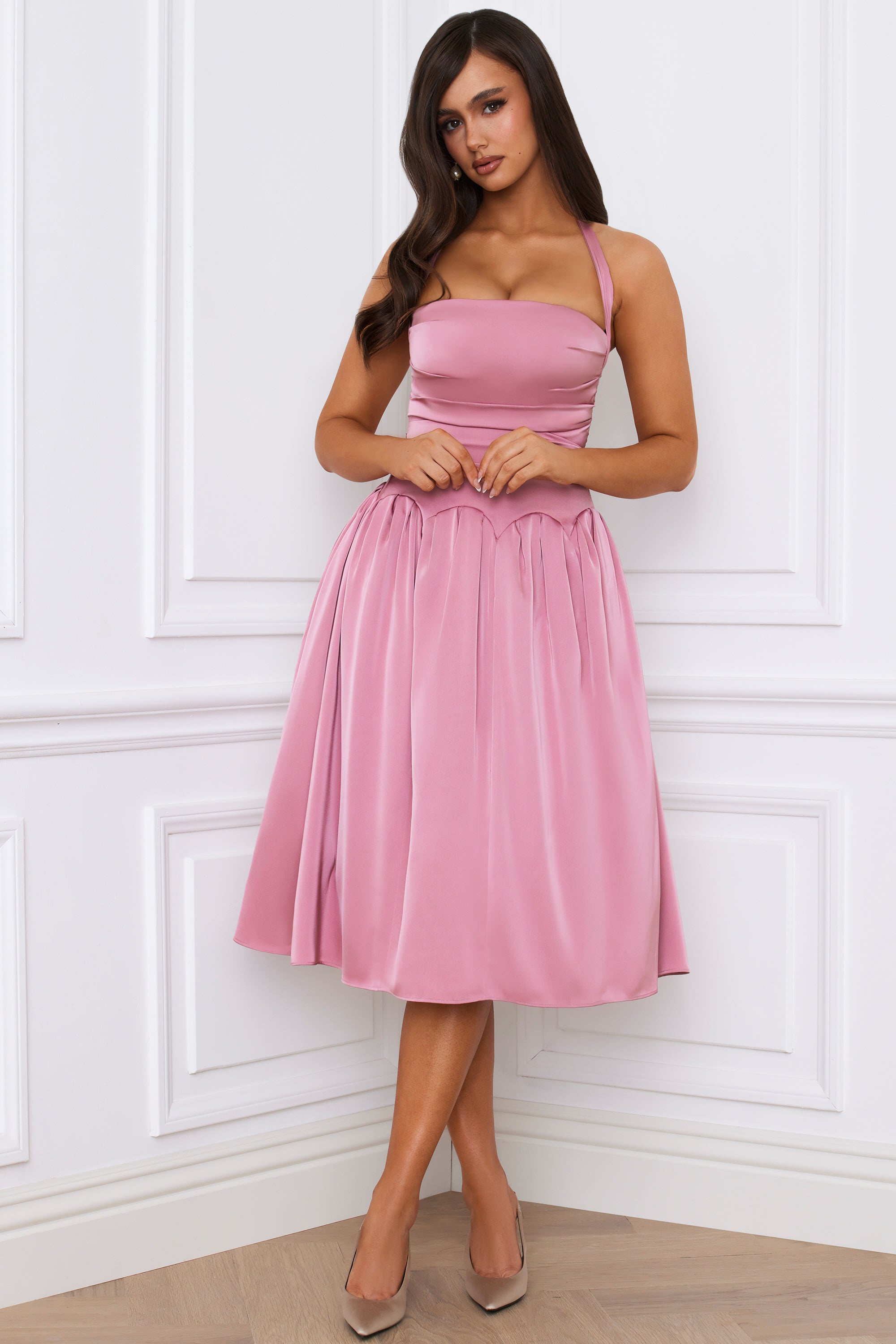 Mauve midi dress online