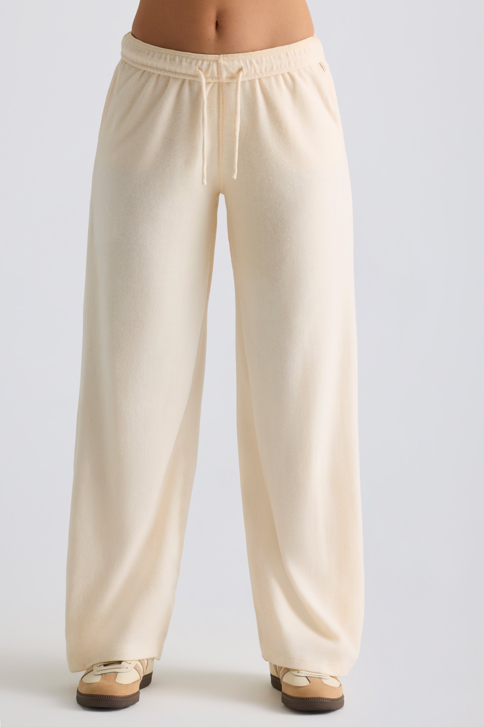 Drawstring Jersey Wide Leg Joggers Tall Brushed Jersey Wide-Leg