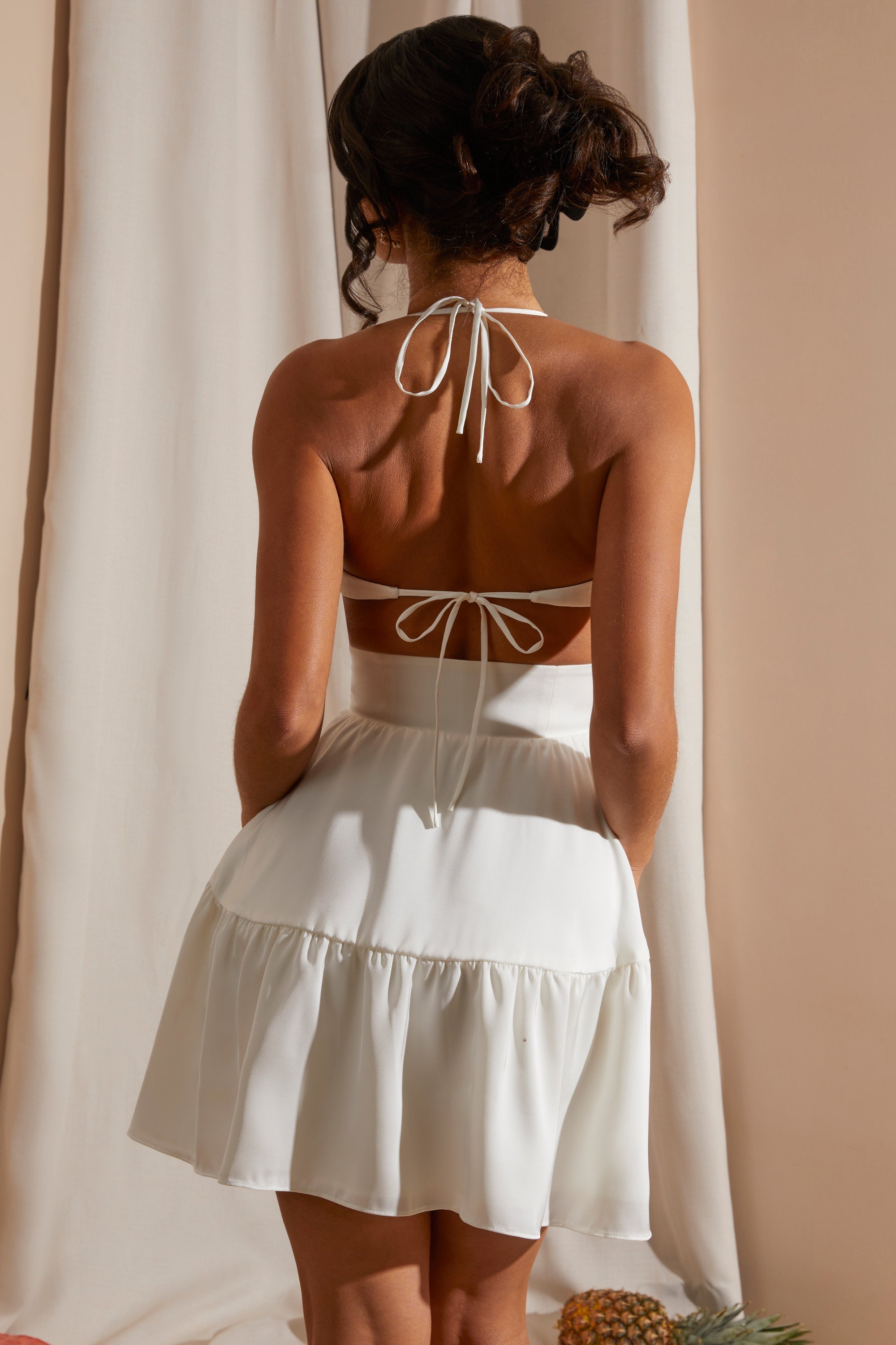 Oh Polly Halter Top Backless Dress Halter Neck Cut Out Mini Dress