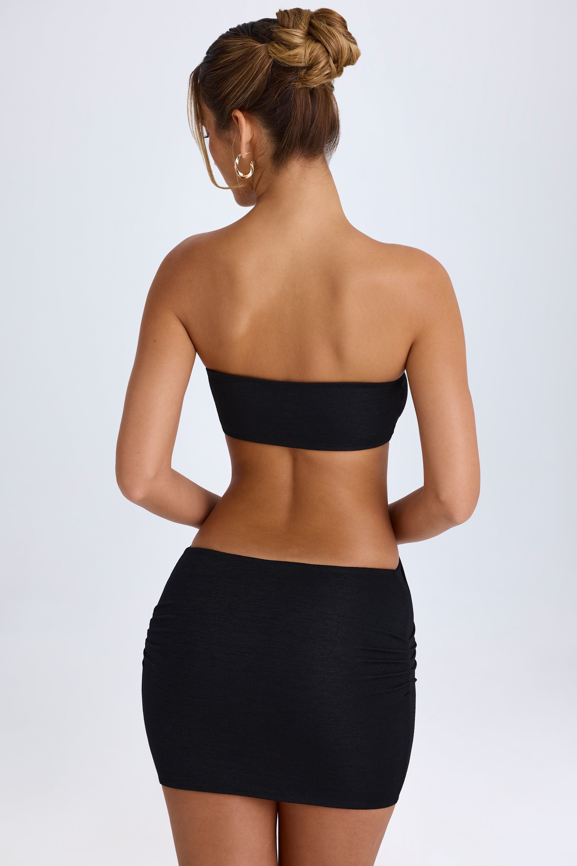 Bandeau Cut-Out Mini Dress in Black