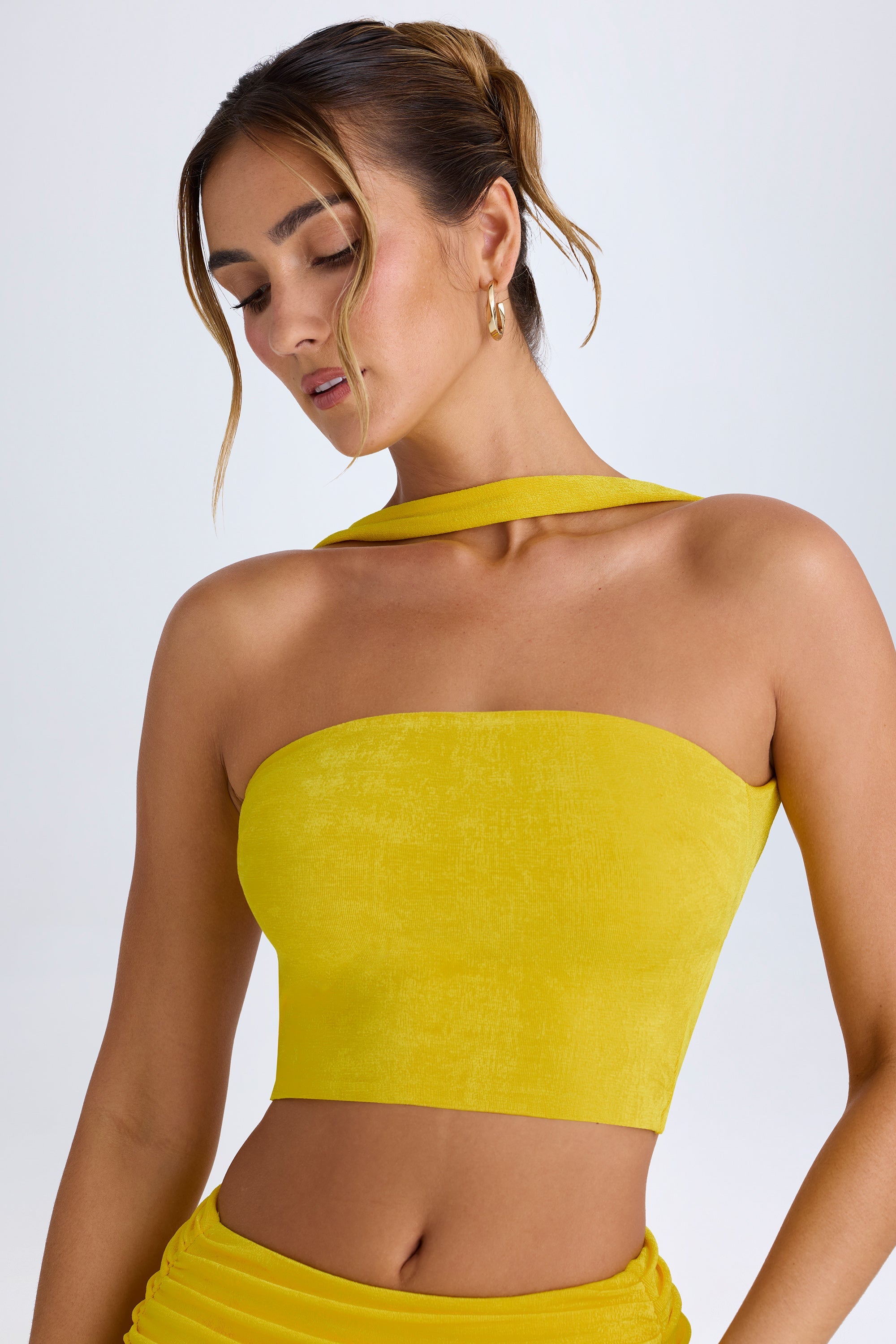 yellow bandeau top