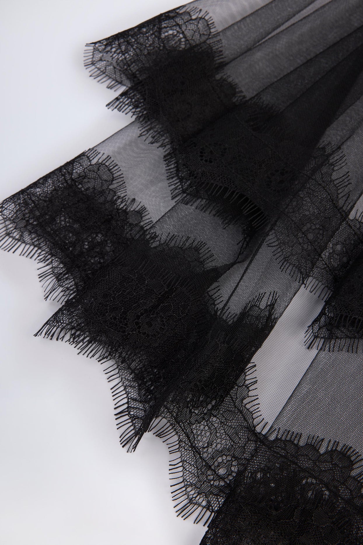 Lace-Trim Veil in Black - 3