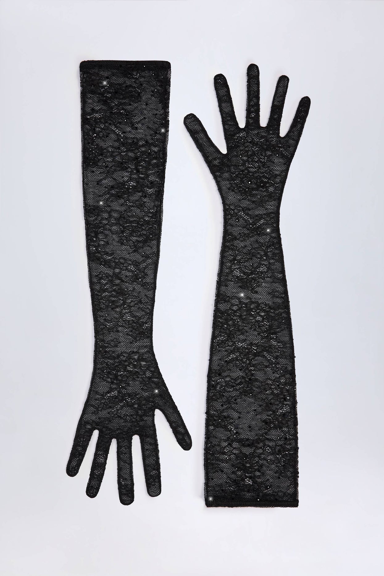 Lace Gloves in Black - 3