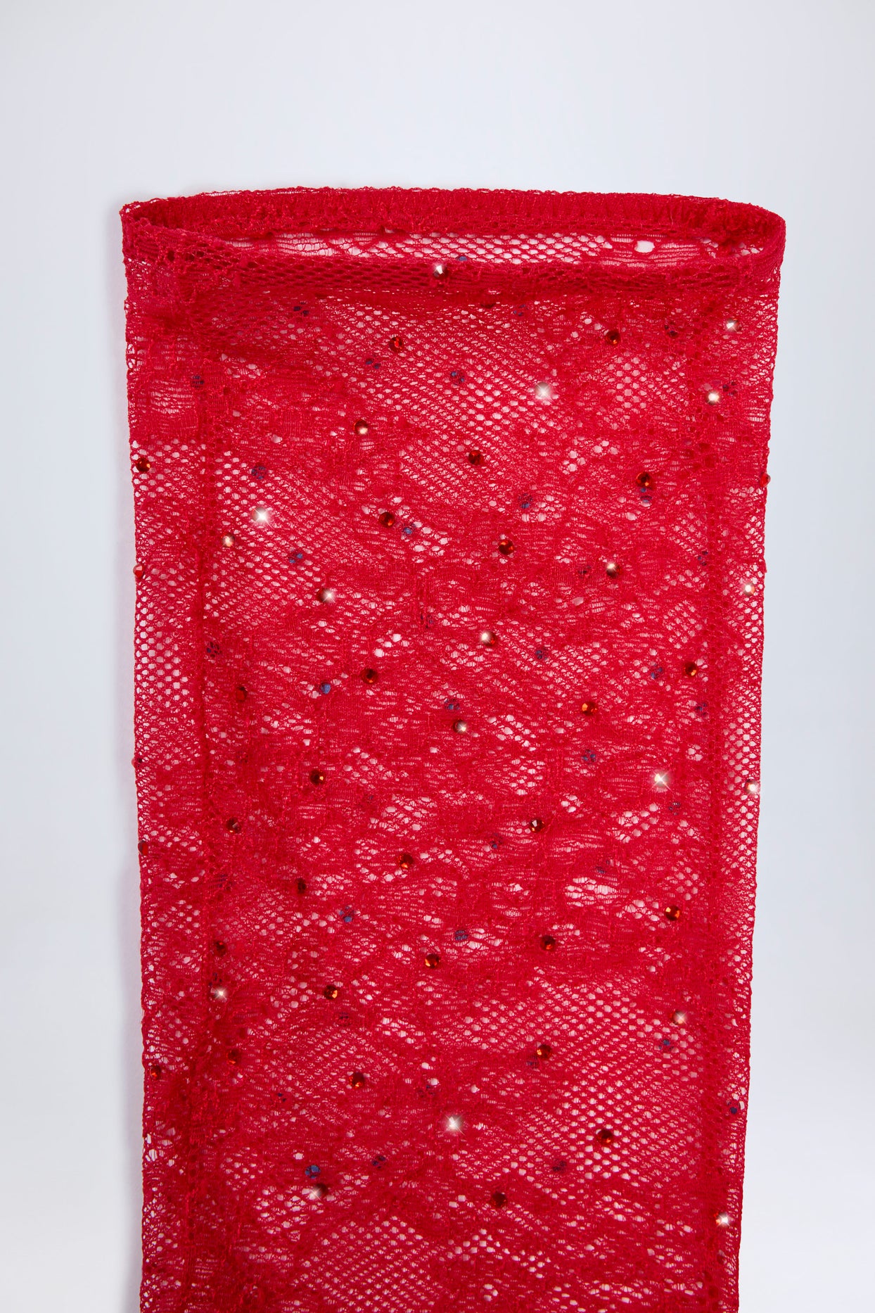 Lace Gloves in Fire Red - 4