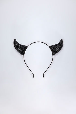 Devil Horns Headband in Black