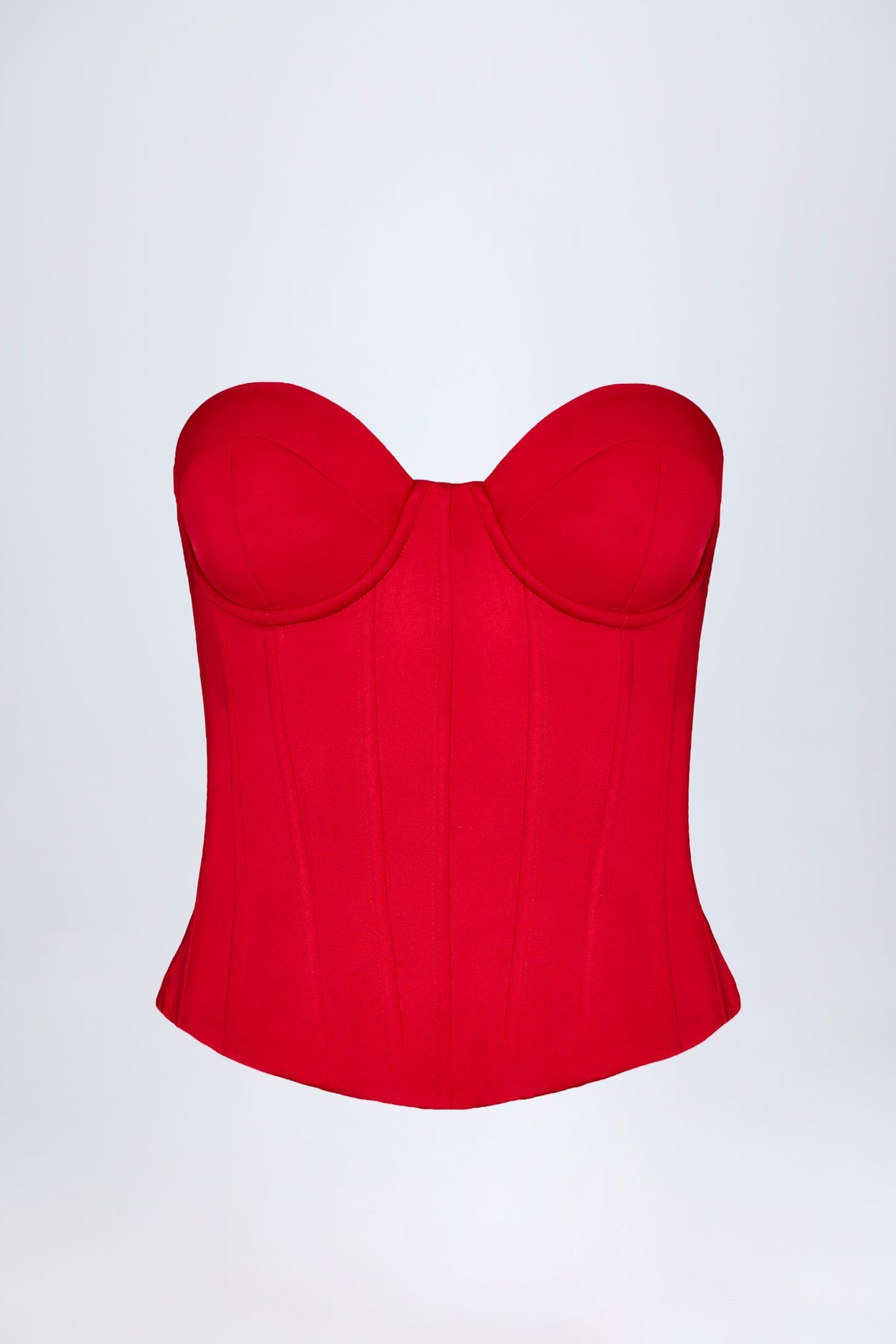 Lace-Up Corset Top in Fire Red - 5