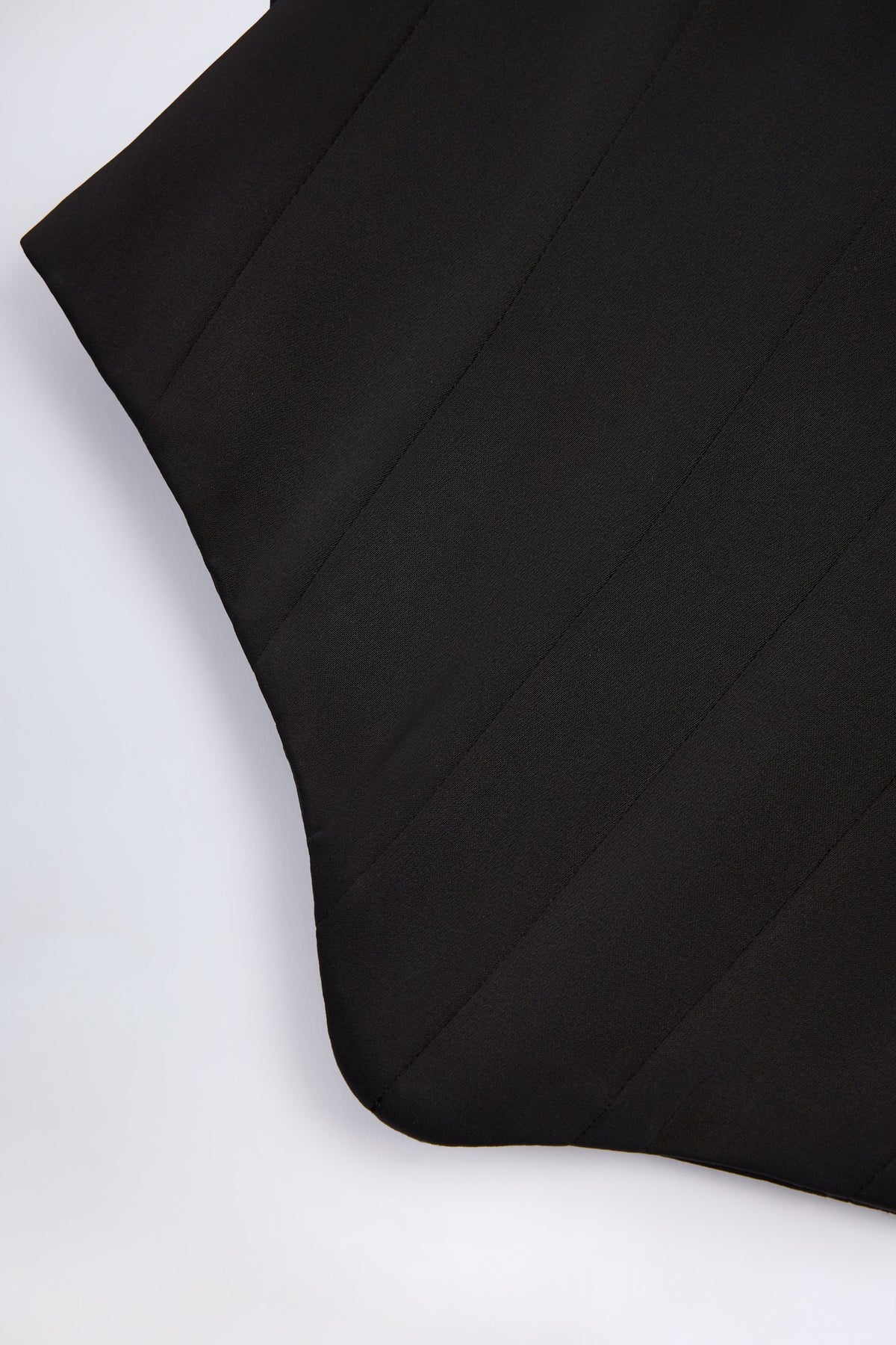 Satin Lace-Up Corset Top in Black