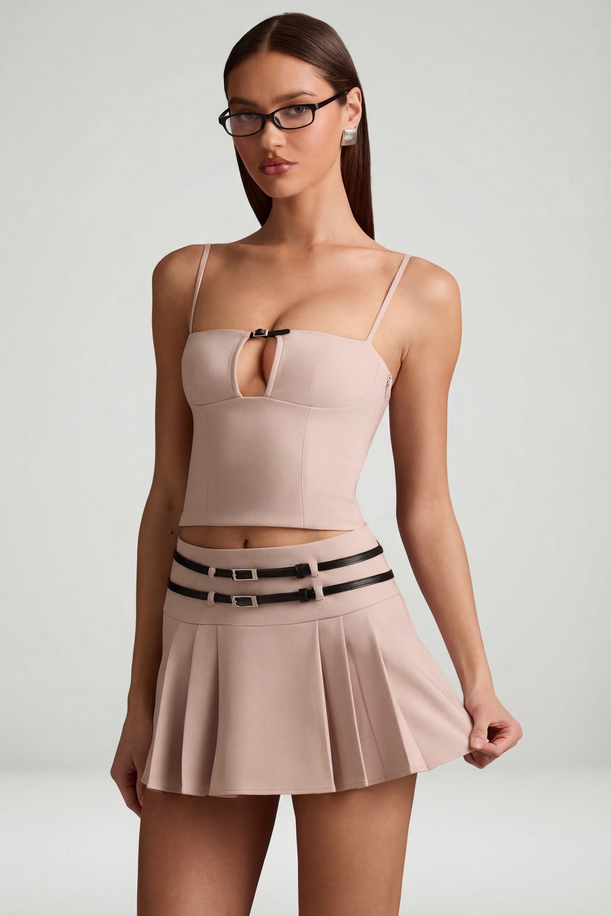Cut-Top Camisole Top in Mushroom - 8