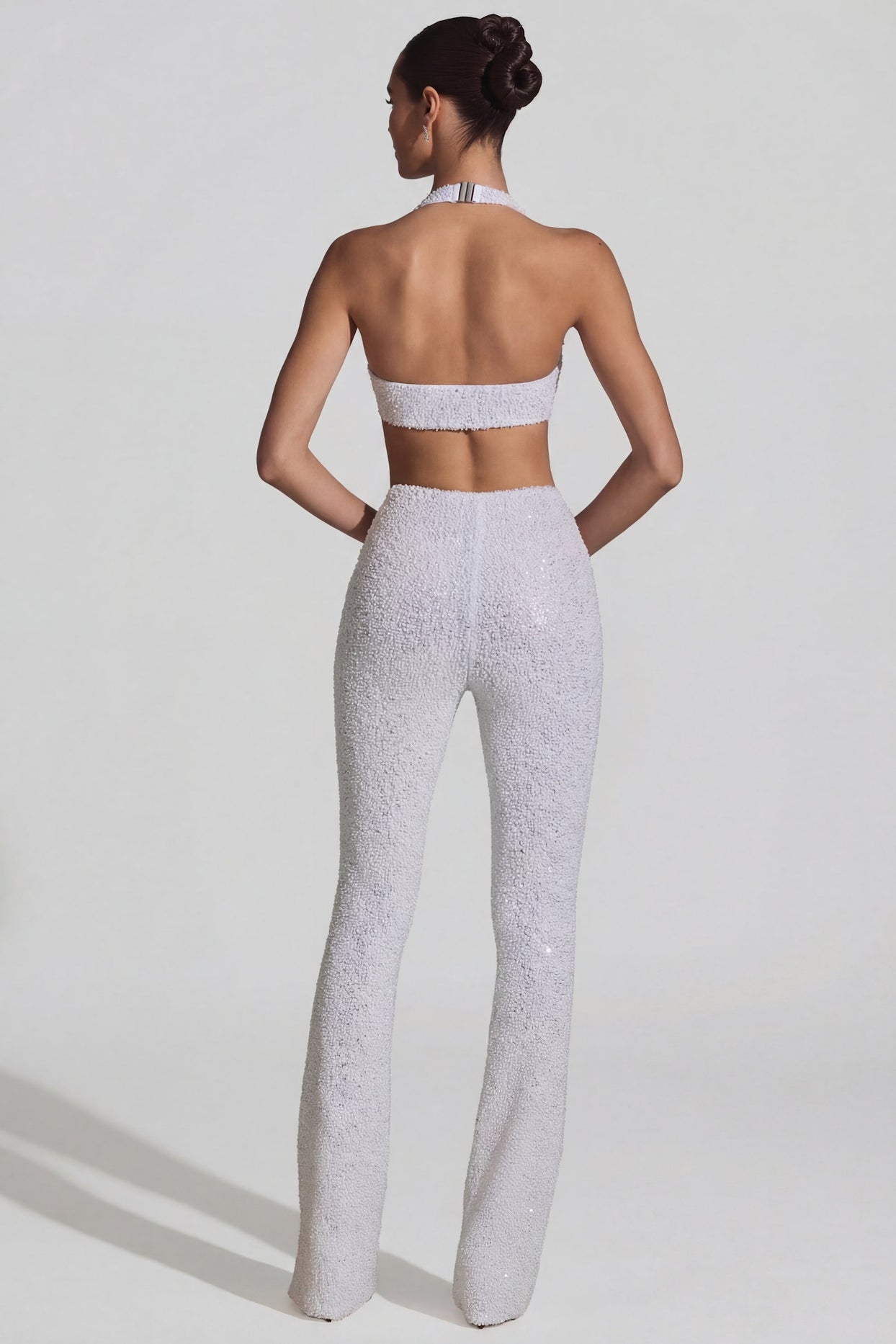 Embellished Cut-Out Jumpsuit in White - 6