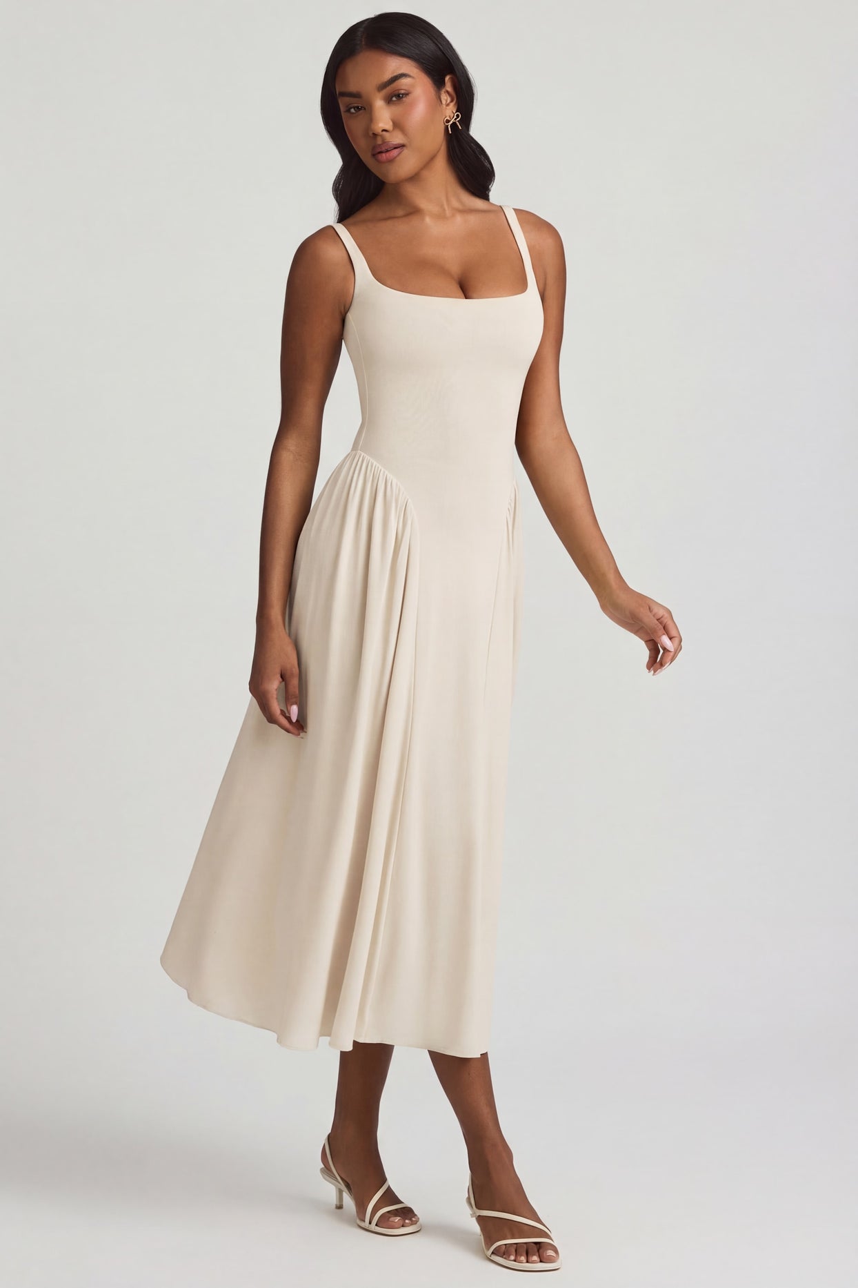 Modal A-Line Midaxi Dress in Ivory - 5