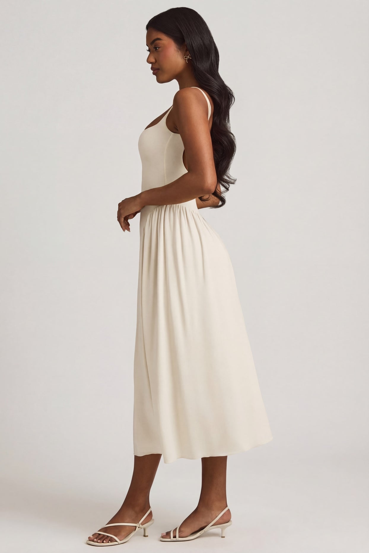Modal A-Line Midaxi Dress in Ivory - 3