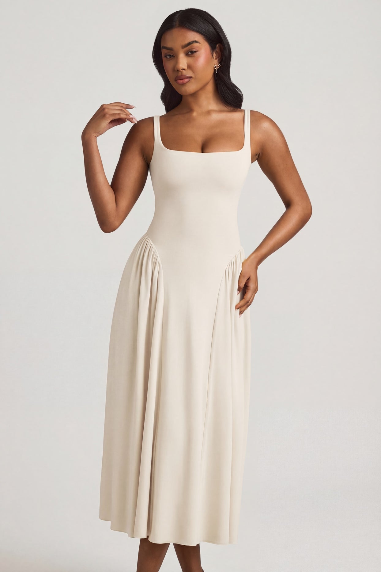 Modal A-Line Midaxi Dress in Ivory - 6