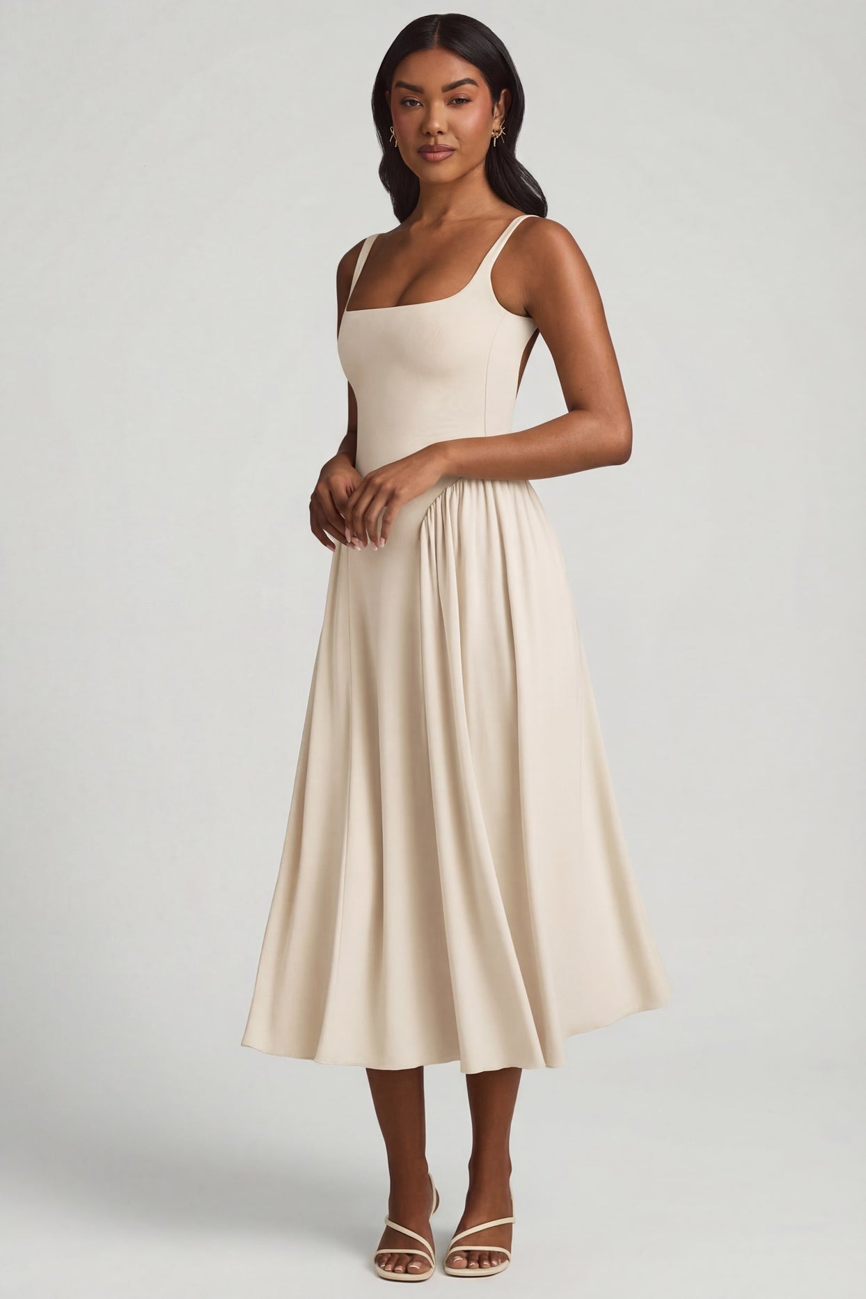 Modal A-Line Midaxi Dress in Ivory - 8