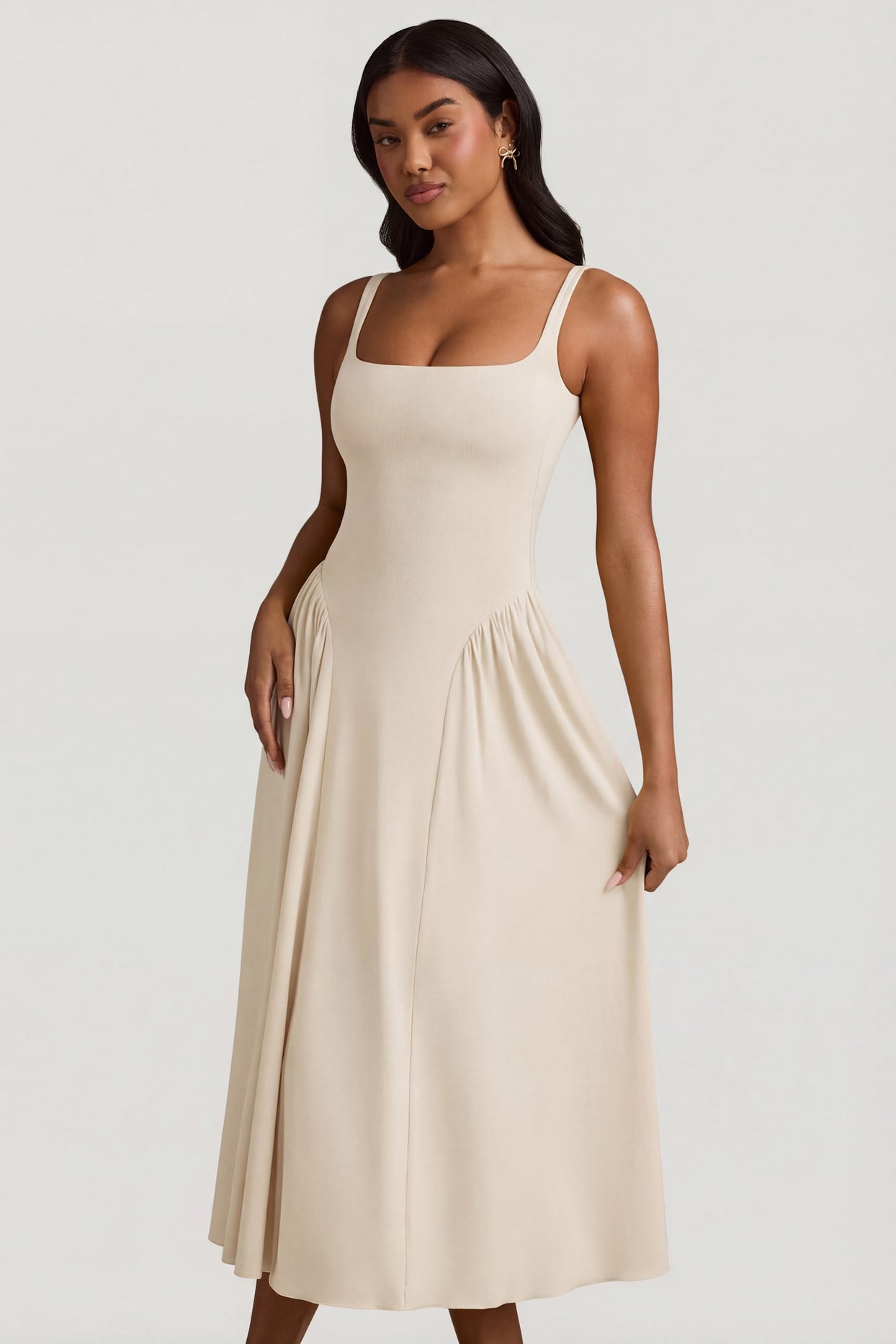Modal A-Line Midaxi Dress in Ivory - 1