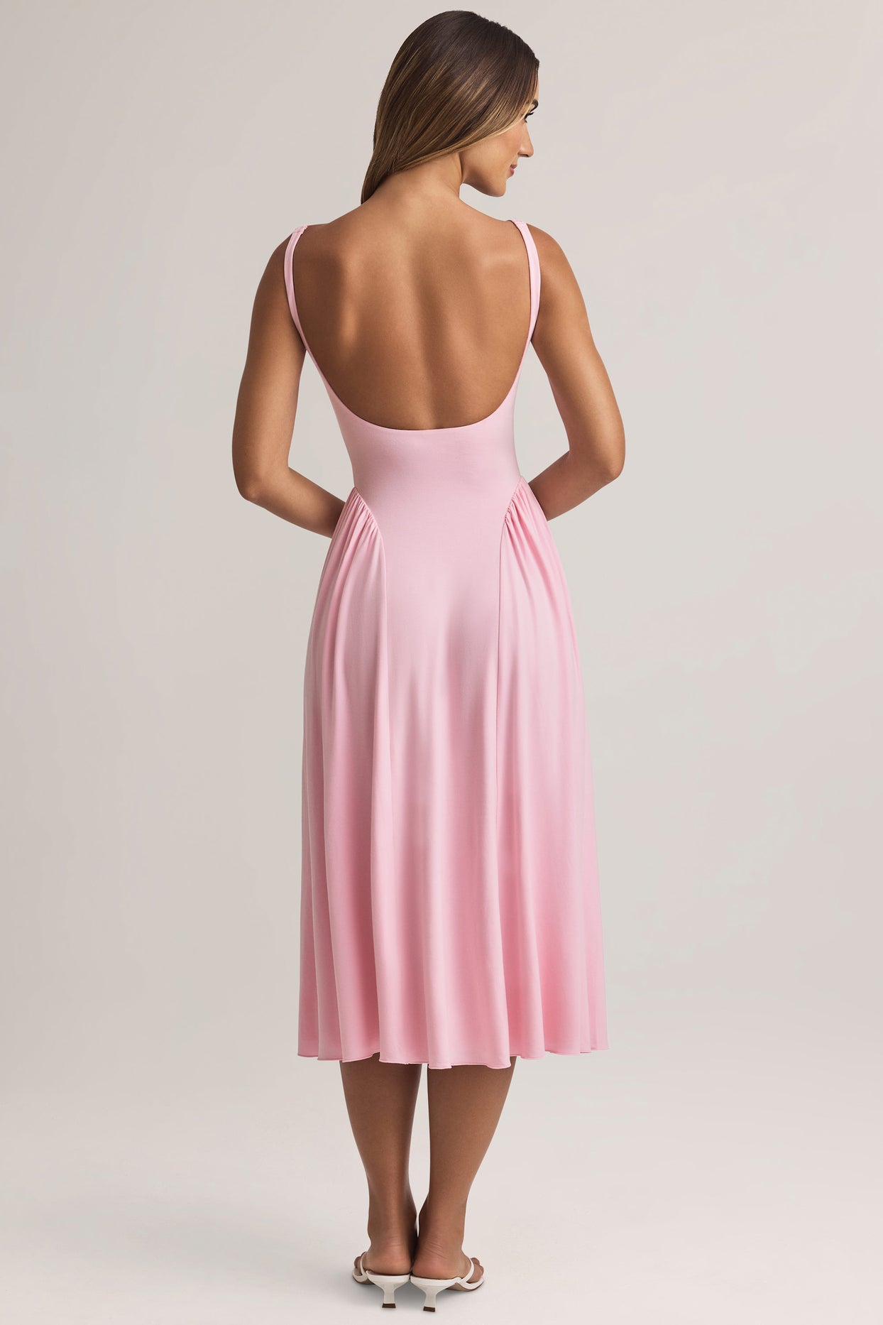 Modal A-Line Midaxi Dress in Pastel Pink - 3
