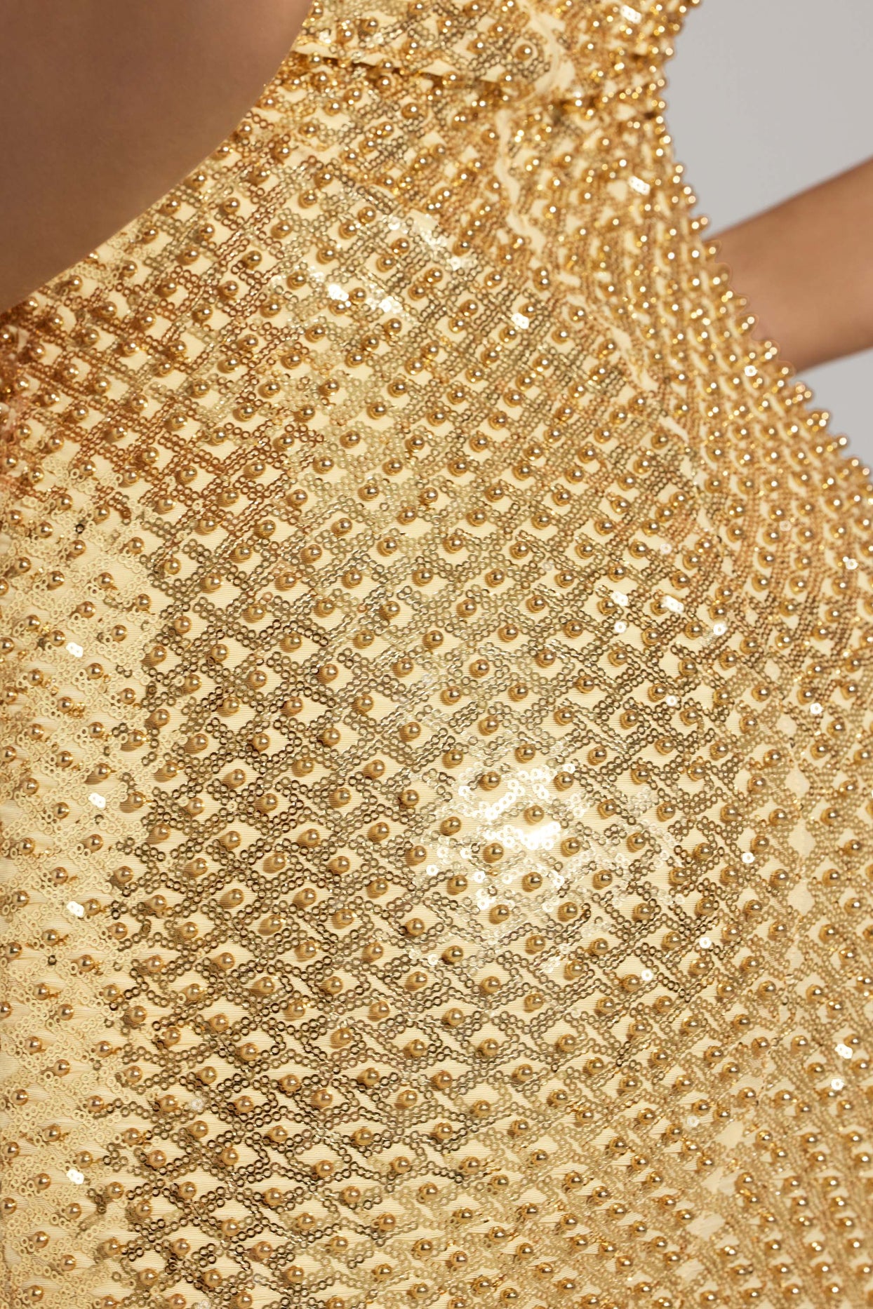 Embellished Mini Dress in Gold - 5
