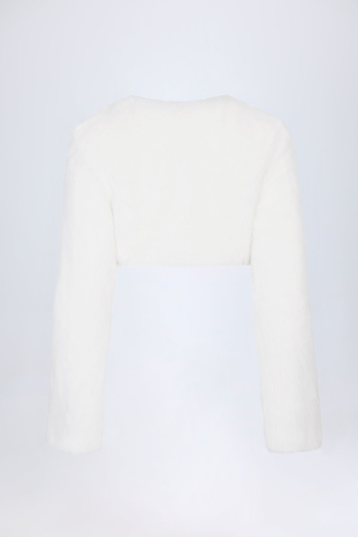 Faux Fur Cropped Bolero in White - 4