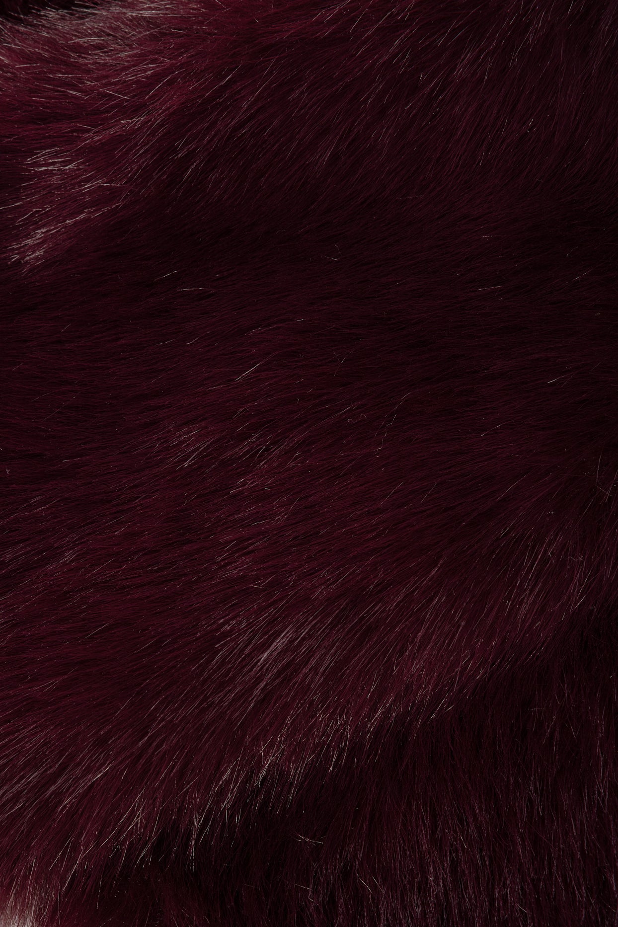 Faux Fur Cropped Bolero in Wine - 3