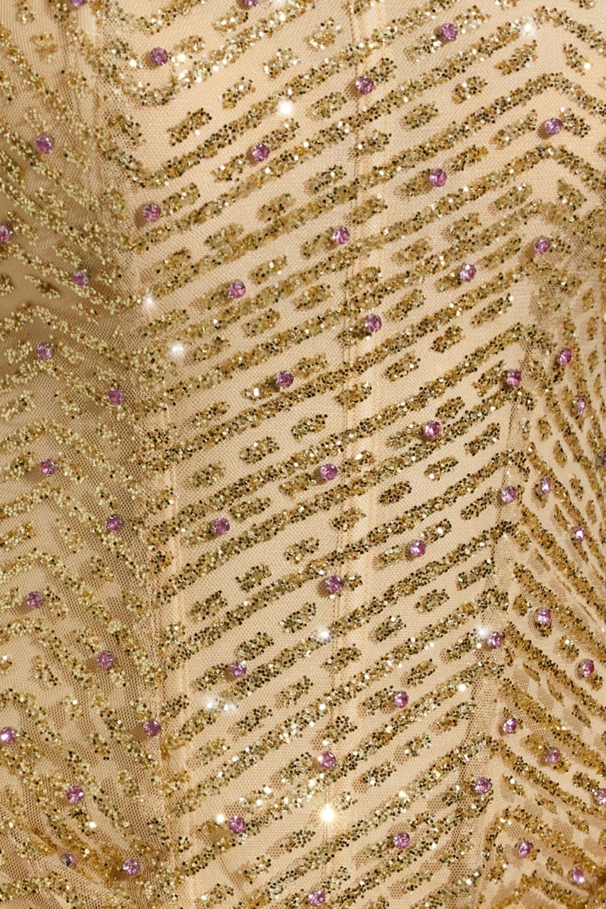 Embellished Bandeau A-Line Mini Dress in Gold - 7