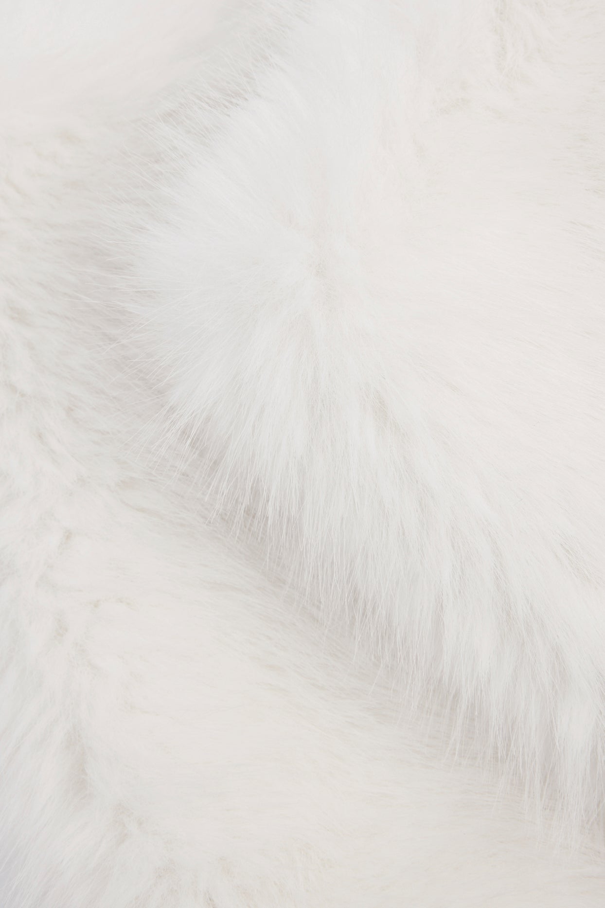Buckle-Detail Faux Fur Micro Mini Skirt in White - 8