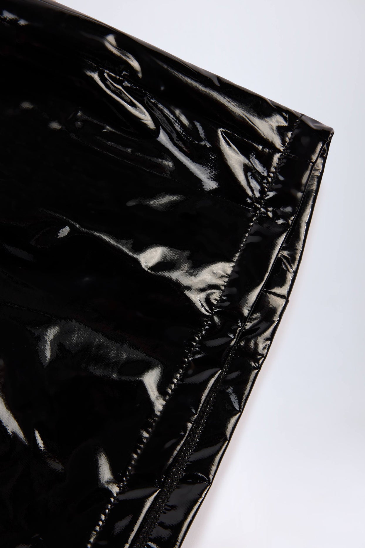 Vinyl Corset Mini Dress in Black - 7