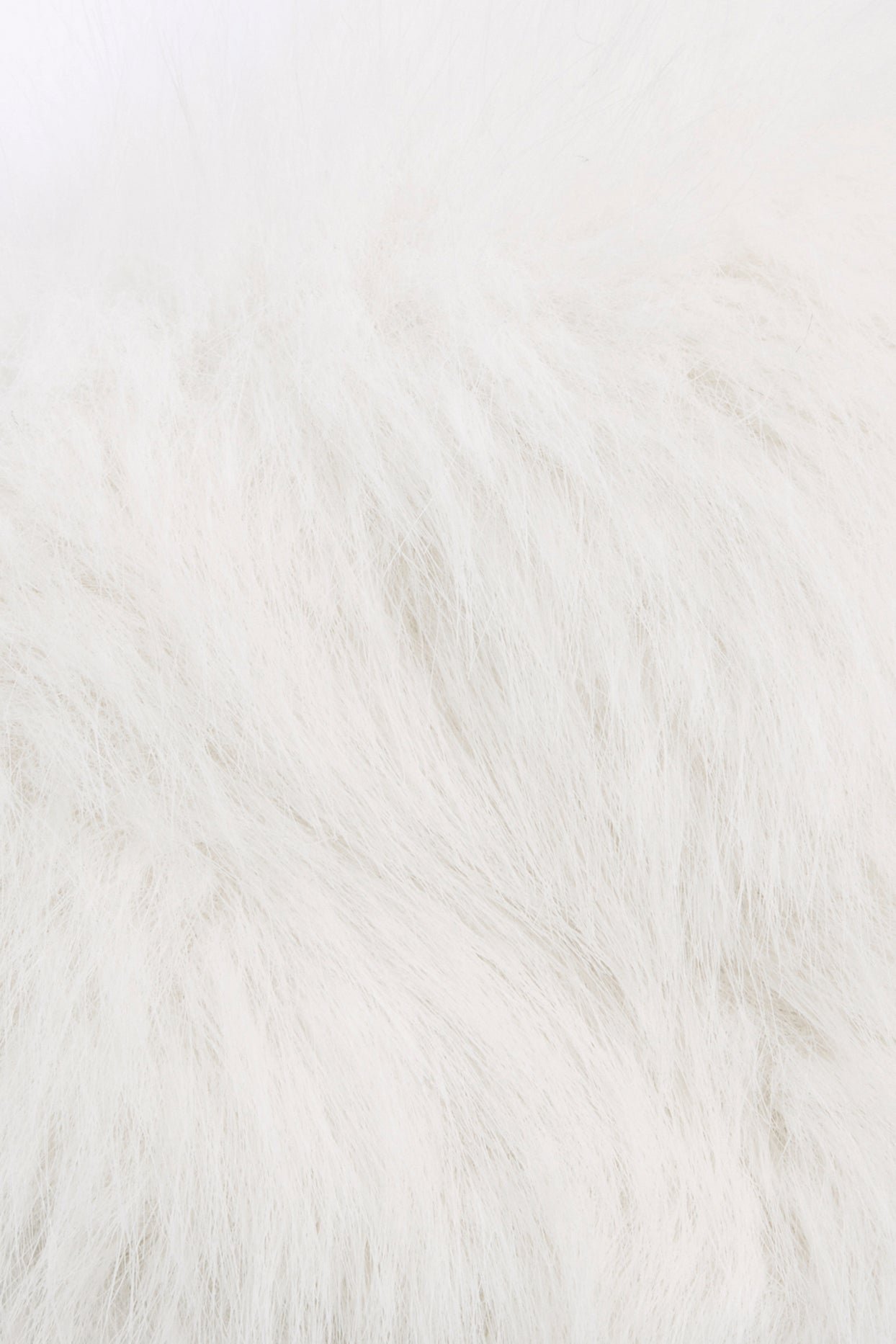 Faux Fur Triangle Bralette in White - 8
