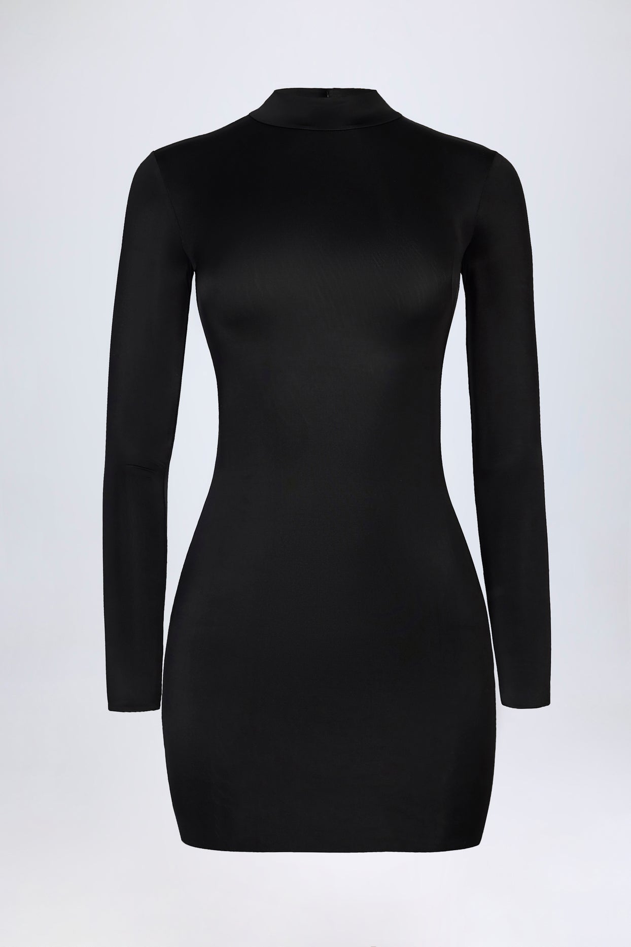 Slinky Jersey Backless Mini Dress in Black - 5