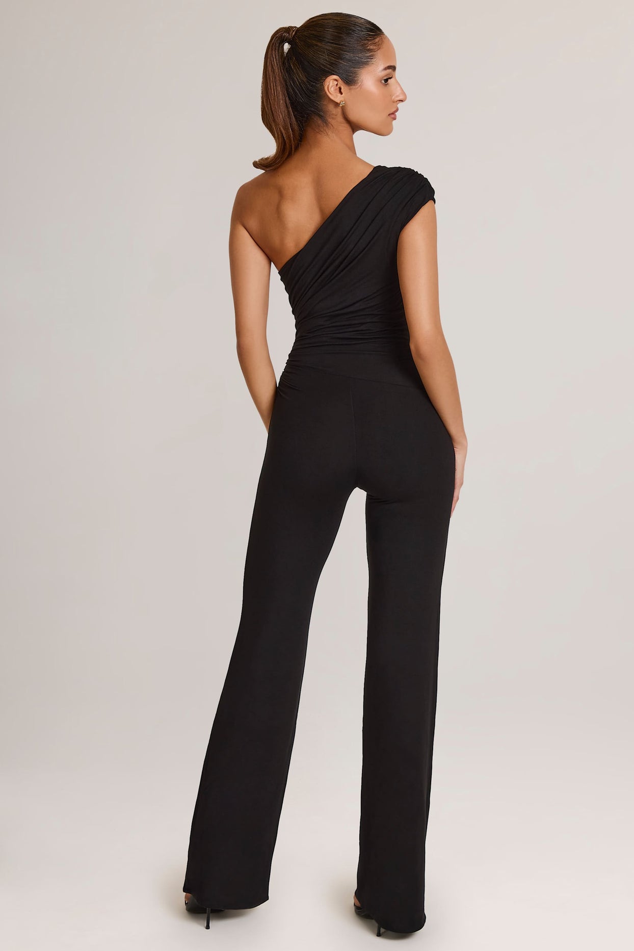 Modal One-Shoulder Jumpsuit in Black - 2