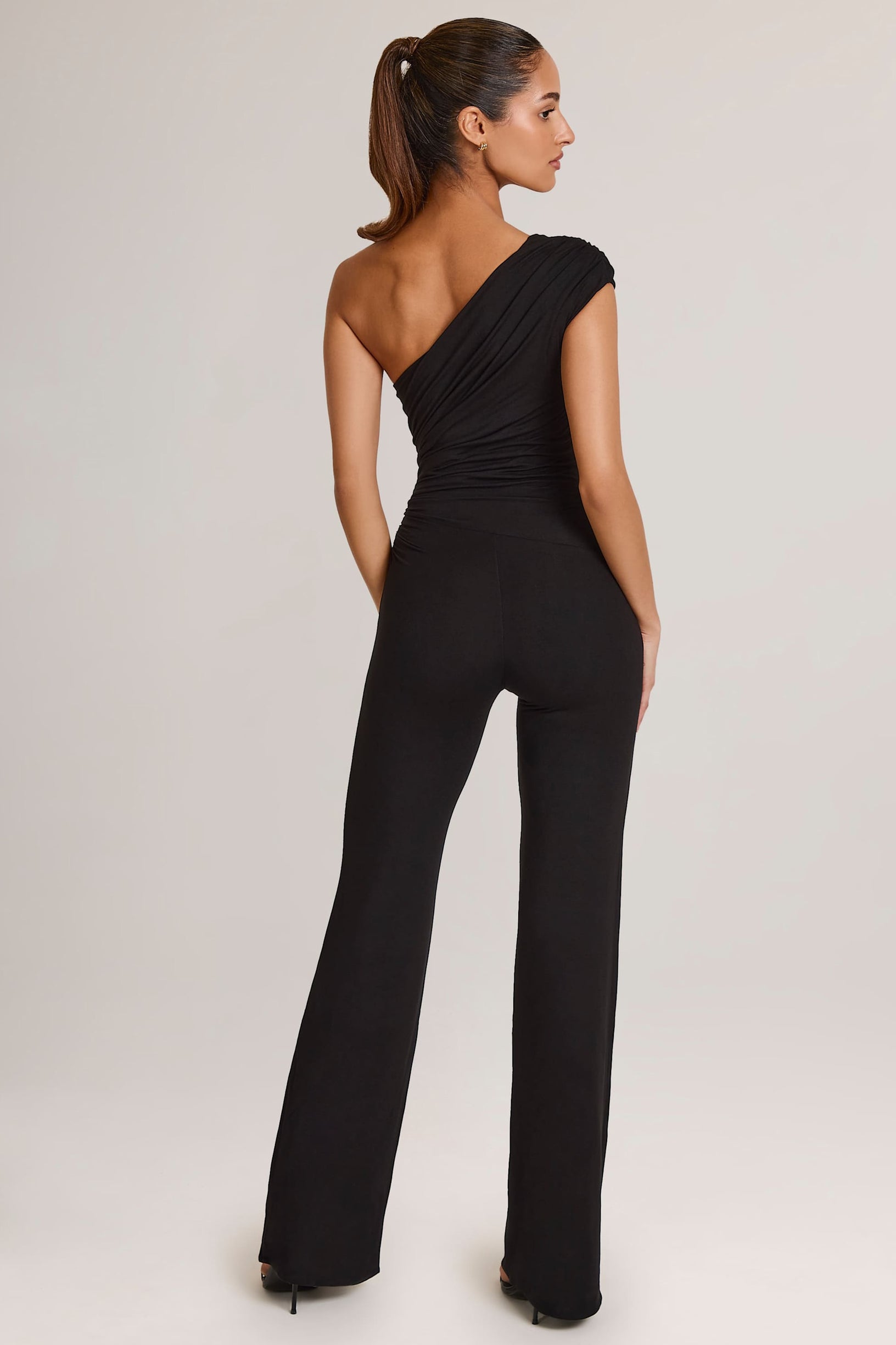 Modal One-Shoulder Jumpsuit in Black - 2