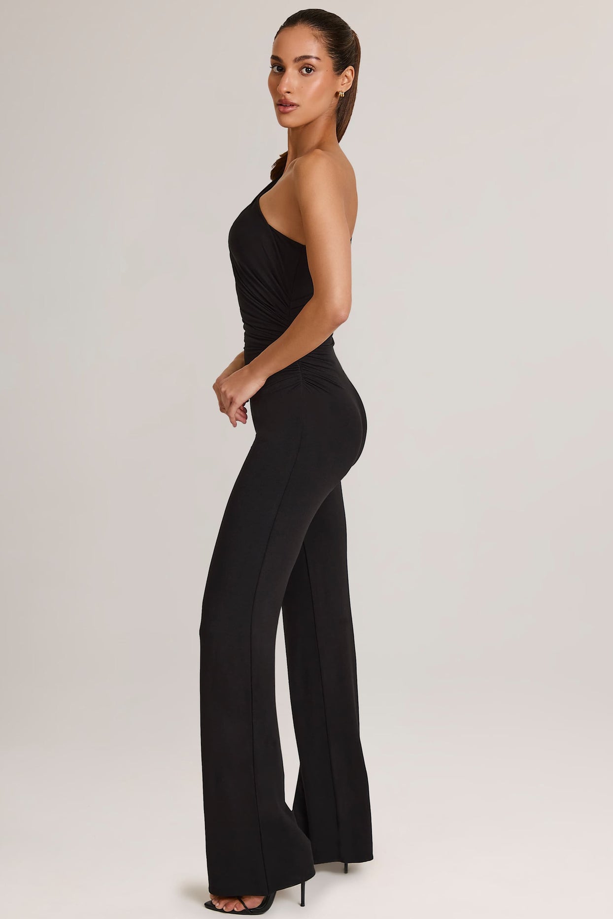 Modal One-Shoulder Jumpsuit in Black - 3