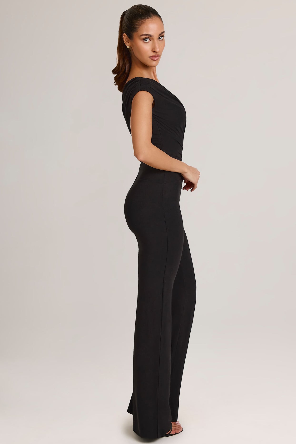 Modal One-Shoulder Jumpsuit in Black - 5