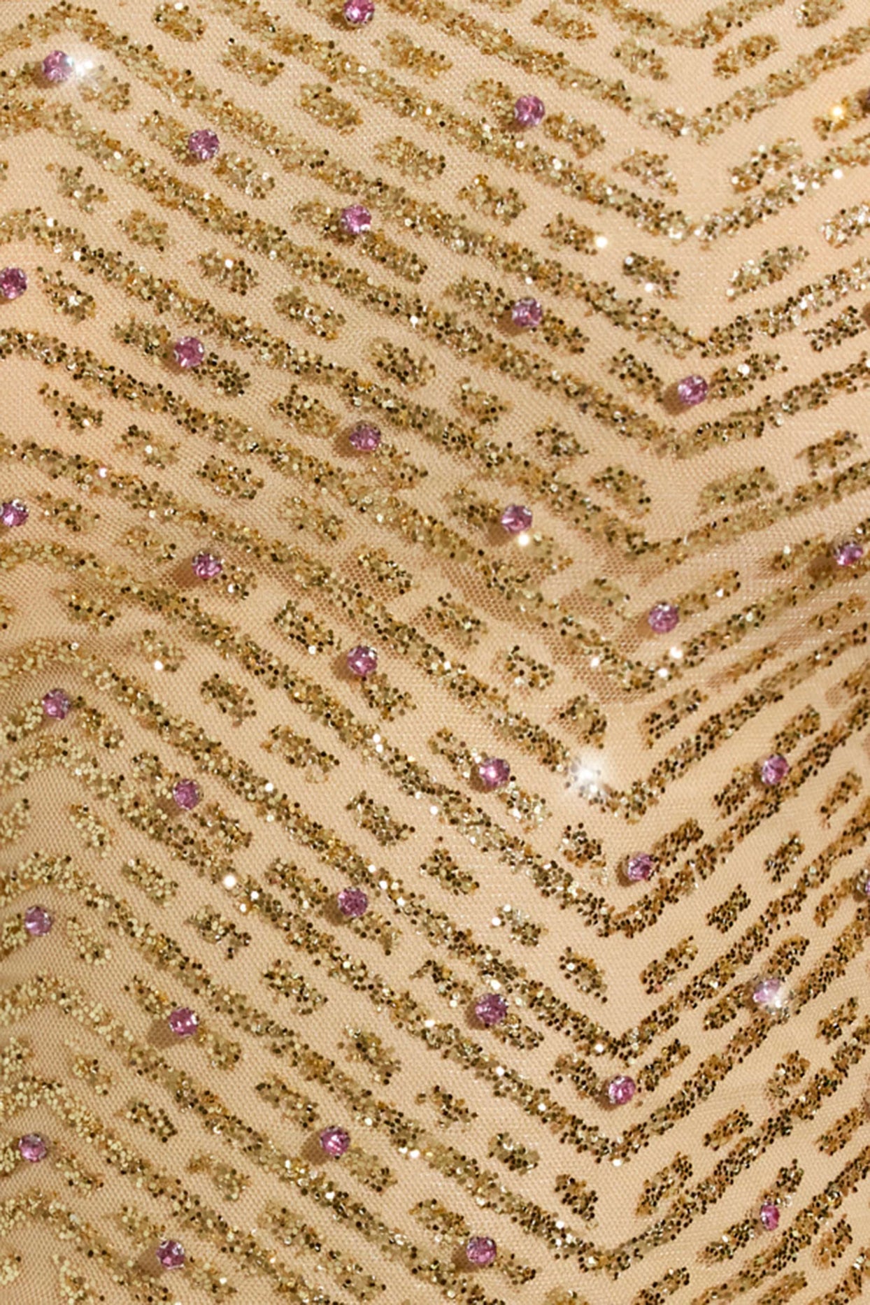 Embellished Asymmetric Scarf-Detail Top in Gold - 7