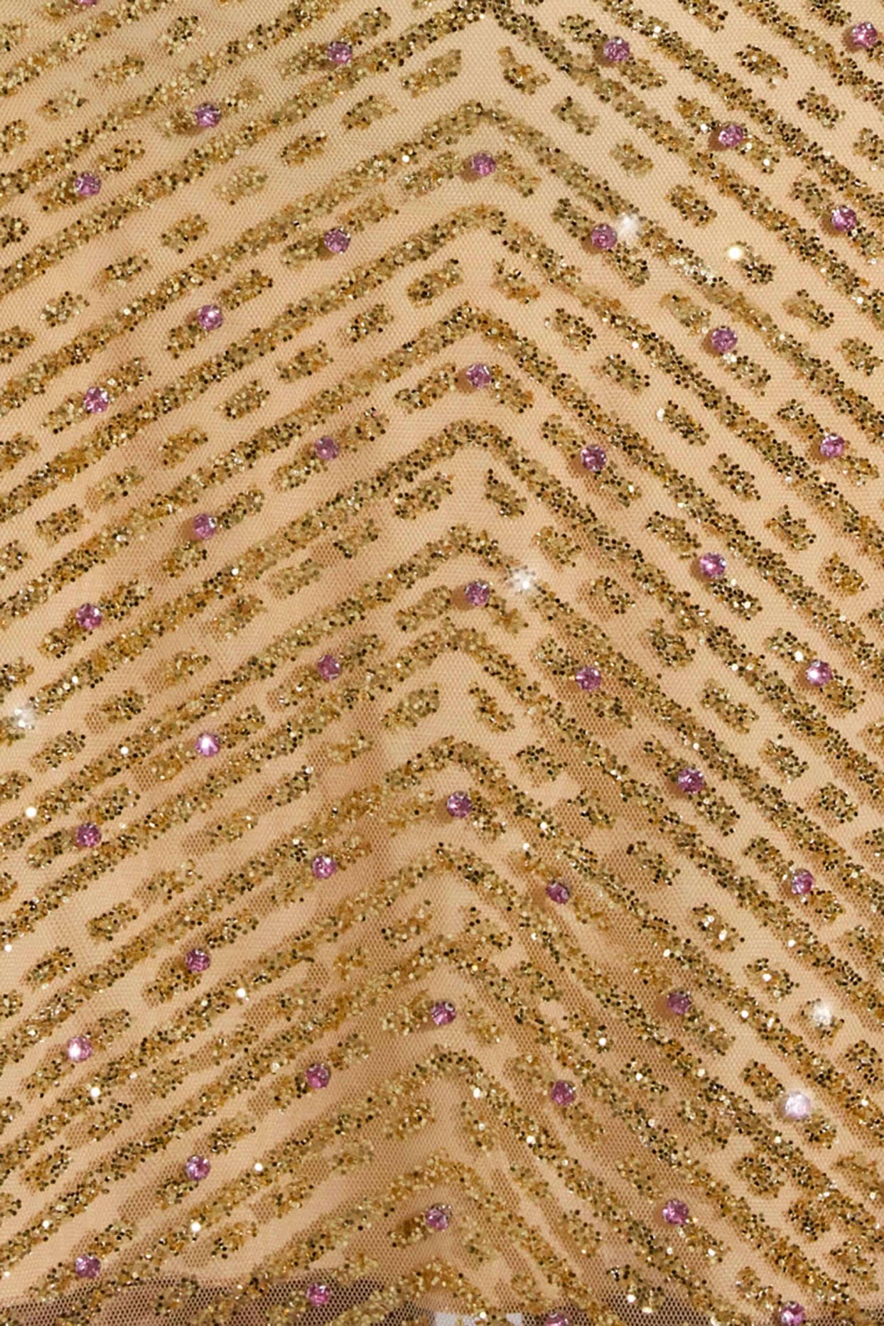 Embellished Low-Rise A-Line Micro Mini Skirt in Gold - 7