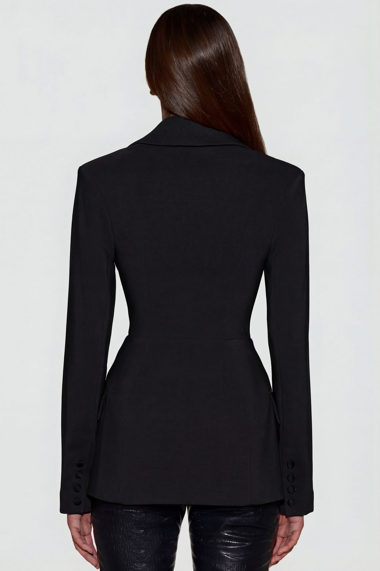 Structured Double-Breasted Blazer in Black - 3