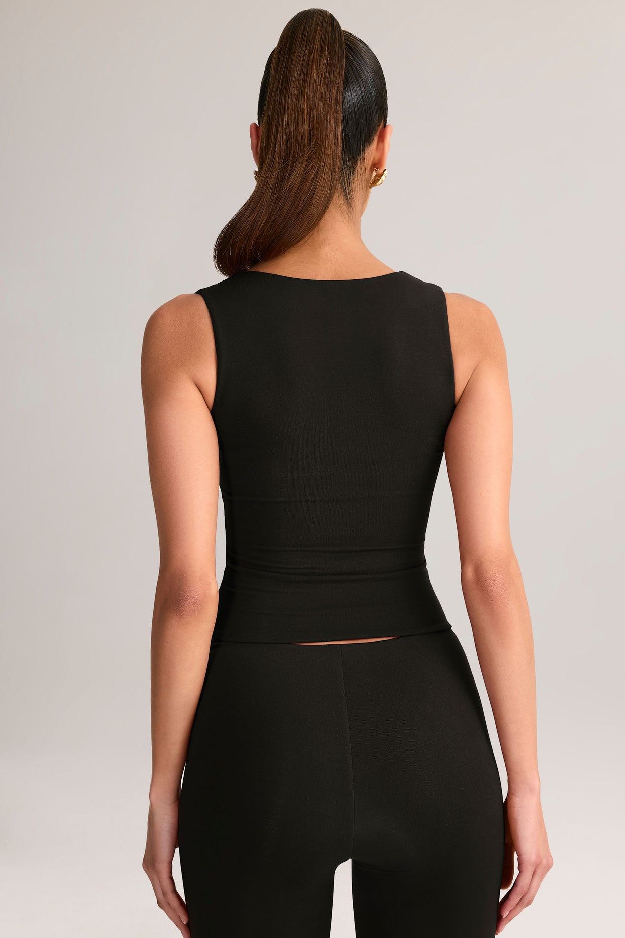 Modal Square-Neck Top in Black - 2