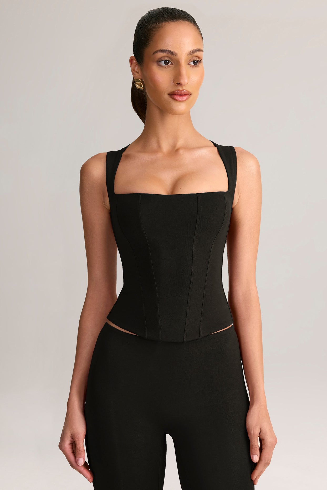 Modal Square-Neck Top in Black - 5