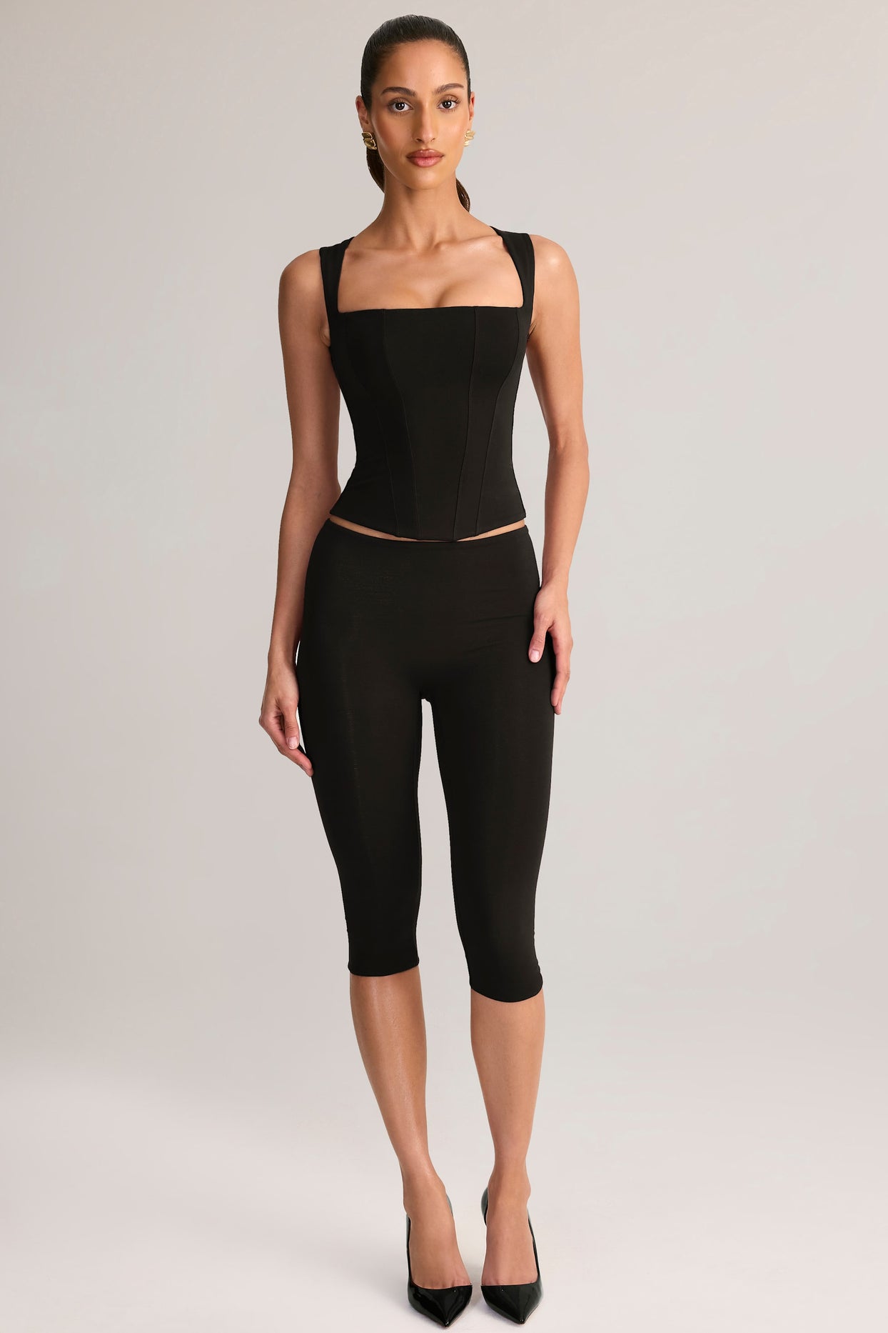 Modal Square-Neck Top in Black - 6