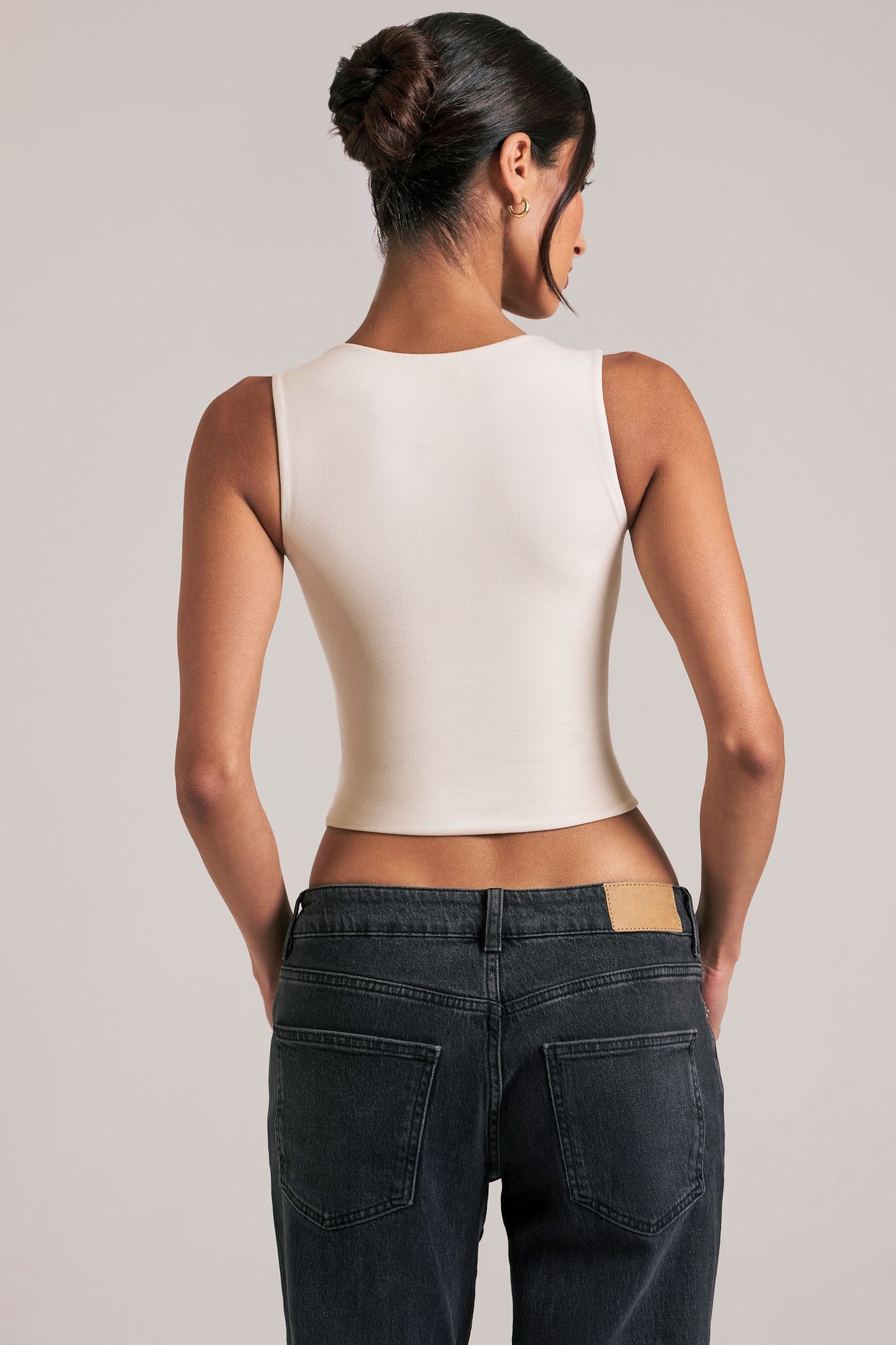 Modal Square-Neck Top in Ivory - 6