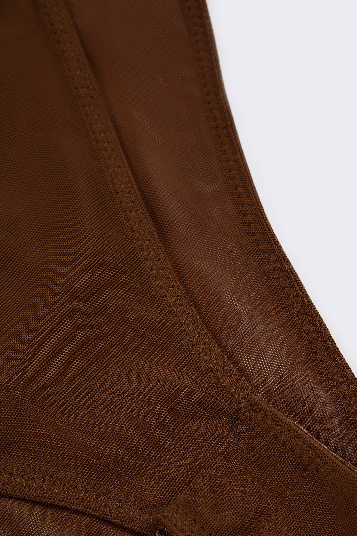Soft Mesh Invisible Strap Thong Bodysuit in Chestnut - 3