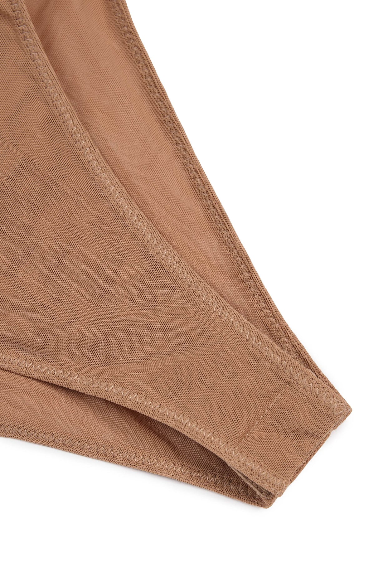 Soft Mesh Invisible Strap Thong Bodysuit in Honey - 3