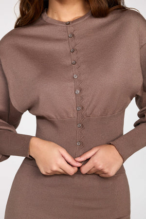 Knit Cardigan in Mocha