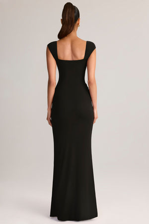 Modal Sweetheart-Neck Maxi Dress in Black