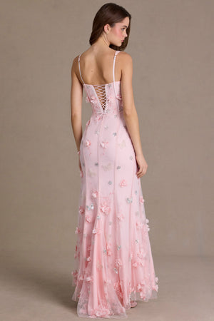 Premium Embellished Corset Gown in Baby Pink