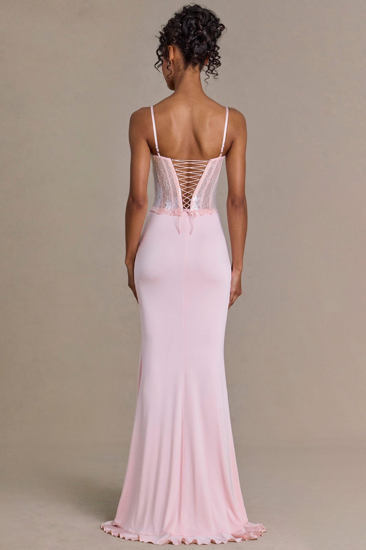 Embellished Lace Corset Gown in Blossom - 7