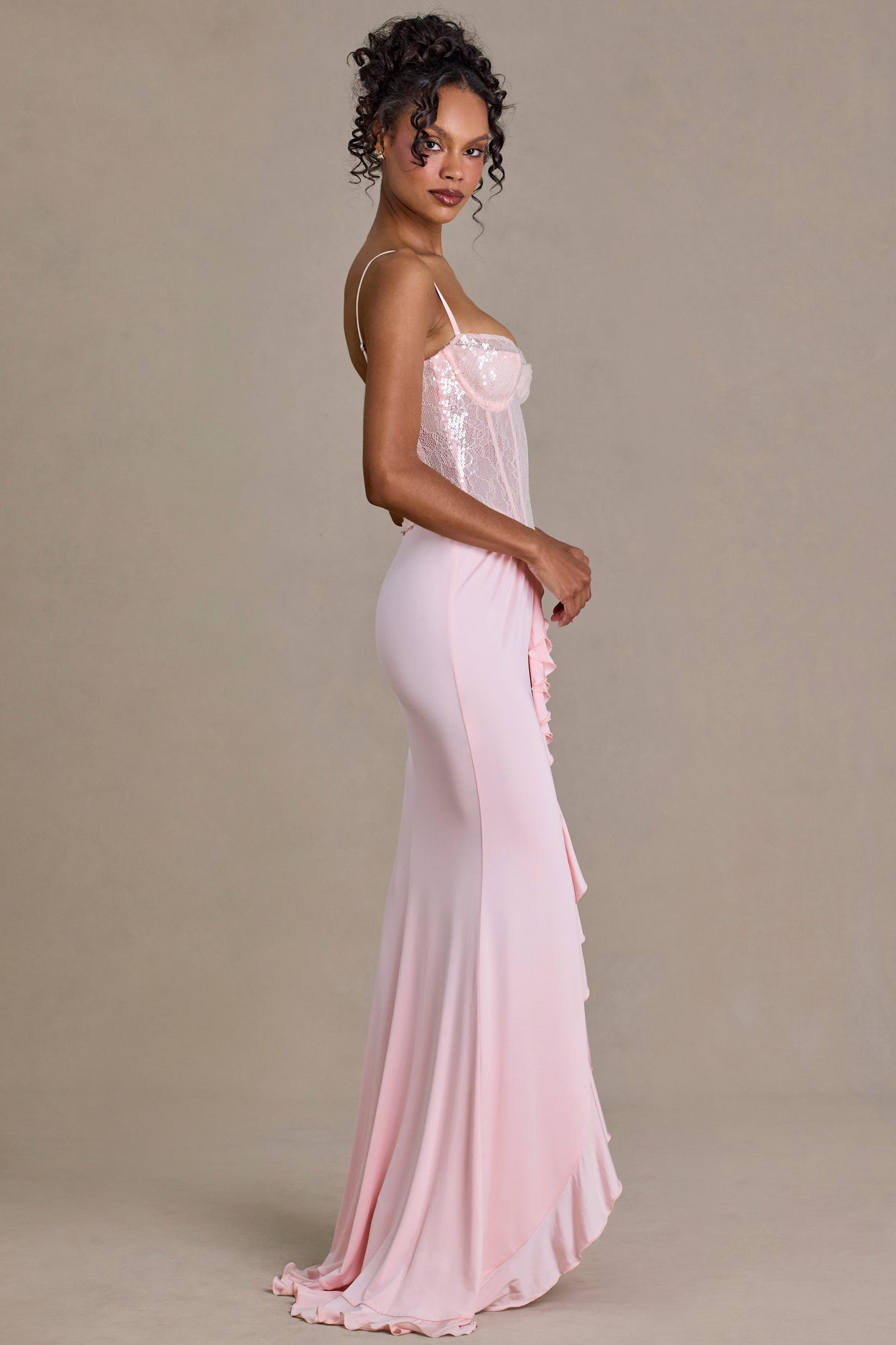Embellished Lace Corset Gown in Blossom - 4