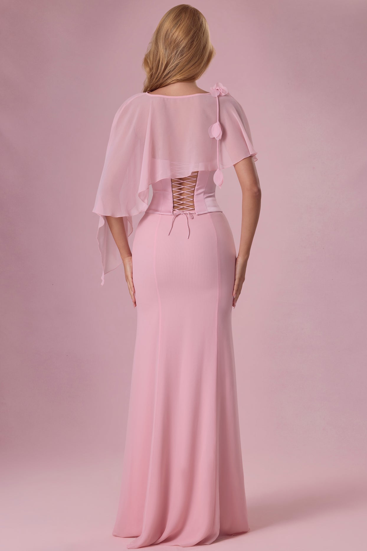 Chiffon Cape in Blush Pink - 2