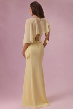 Chiffon Cape in Butter Yellow