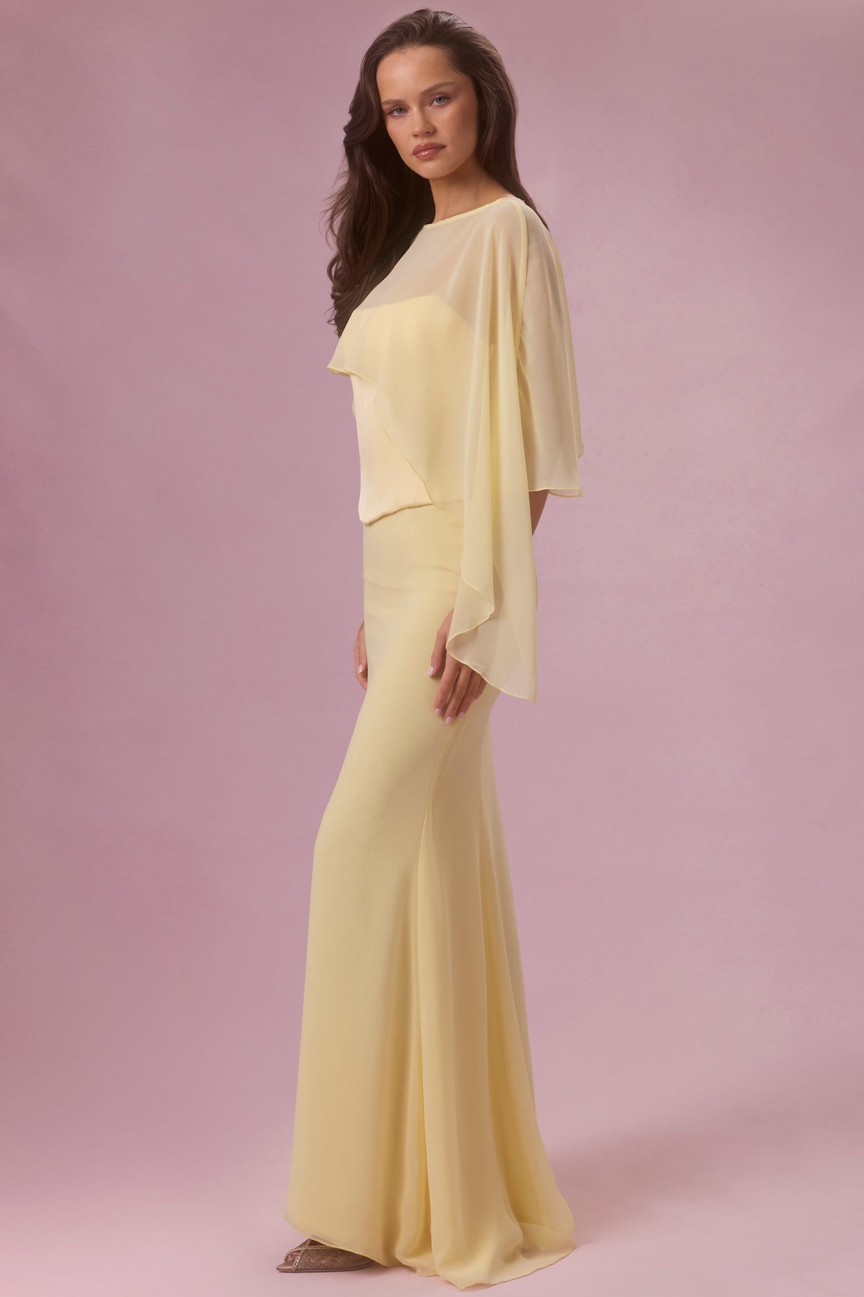 Chiffon Cape in Butter - 3